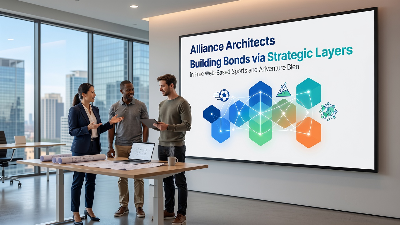 Strategic alliance dashboard showing layered sports and adventure progress in a multiplayer browser environment