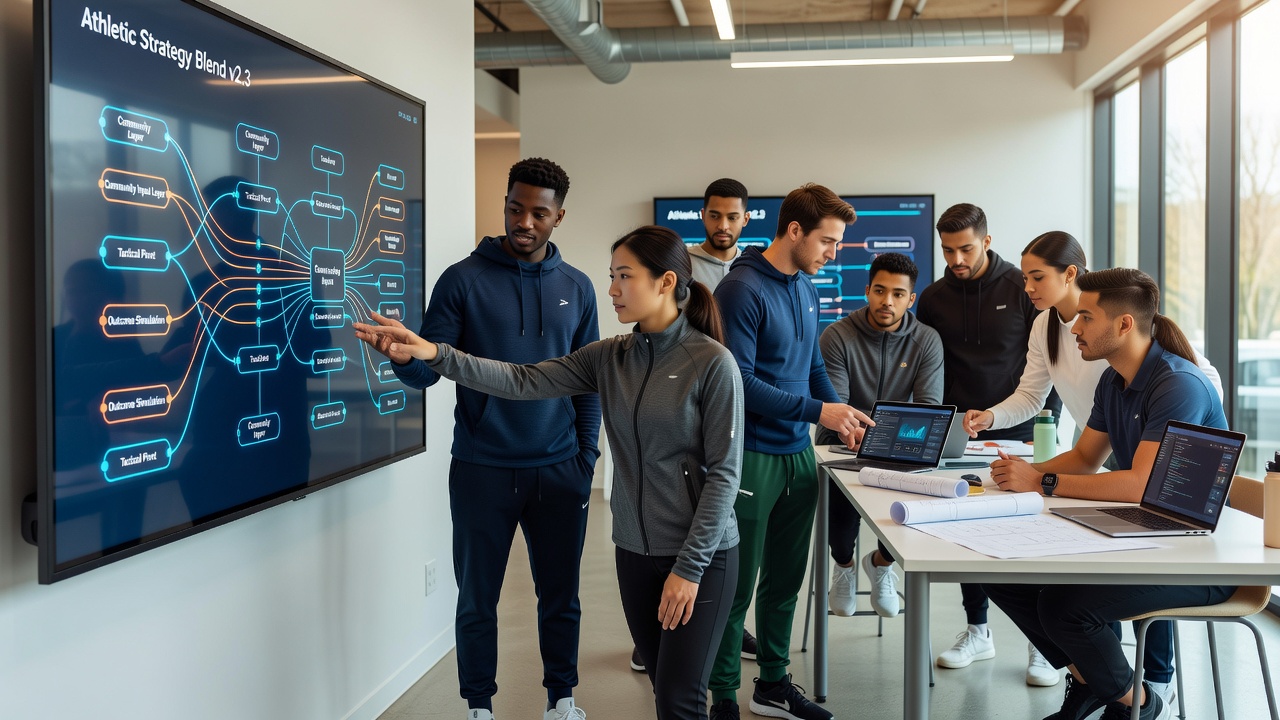 Team strategy discussion in a web athletic puzzle hybrid game