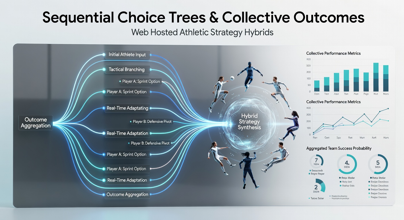 Diagram illustrating sequential choice trees in a web-hosted athletic strategy hybrid game interface
