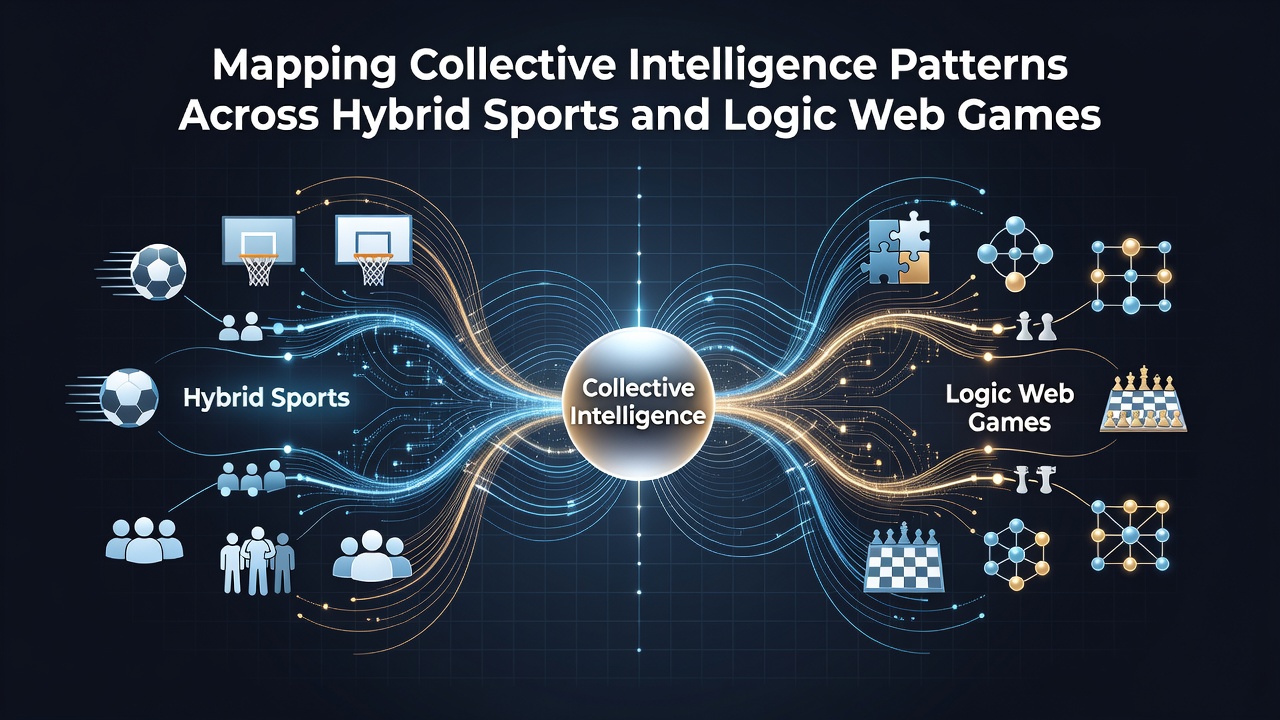 Visualization of collective intelligence mapping in hybrid sports and logic web games showing player interaction networks