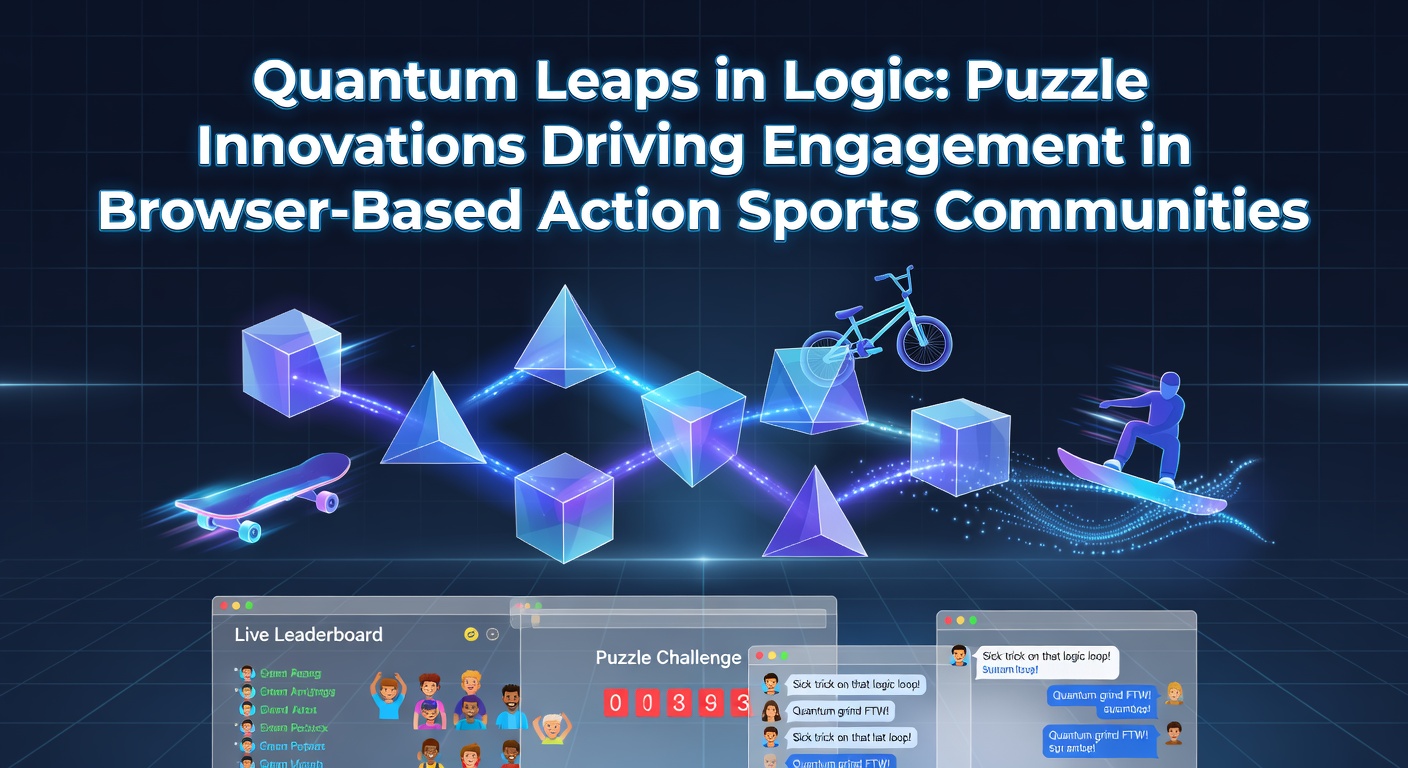 Interactive browser game screenshot displaying integrated logic puzzles within a fast-paced action sports environment